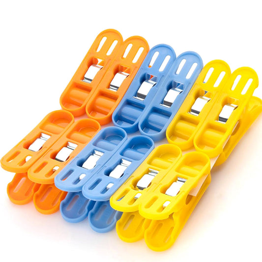 Cloth Drying Non-slip Light Plastic Clips  (Multicolour) (Pack Of 12) - Happy Price - Image 1