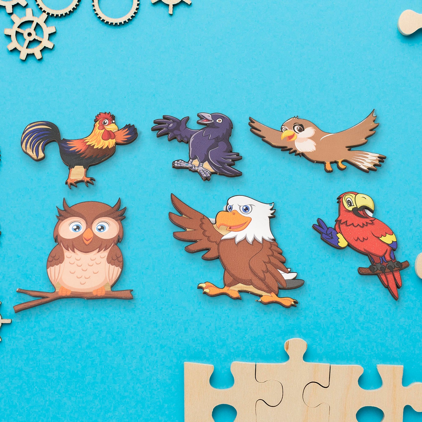 Wooden Bird Puzzle Learning Educational Board (1 Set  2820 Cm) - Happy Price - Image 4