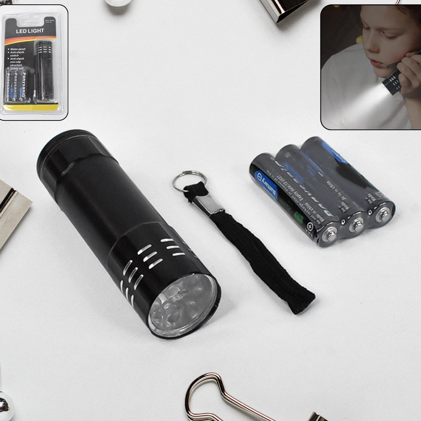 Portable Mini Torch Super-bright Mini 3aaa Battery Operated (Battery Included 1 Pc - Happy Price - Image 1