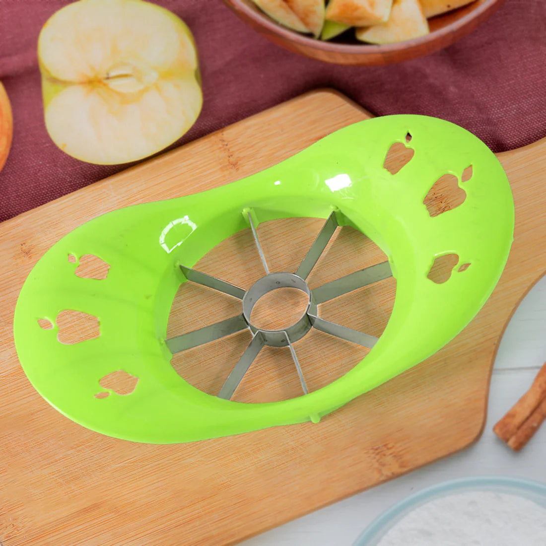 Multi Purpose Fruit Slicer Apple Cutter Regular With 8 Stainless Steel Blades Apple Slicer (1 Pc) - Happy Price - Image 5
