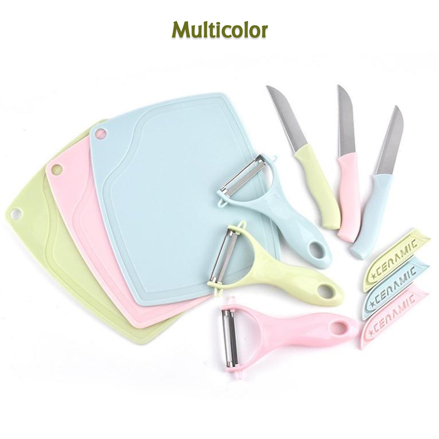 Plastic Kitchen Peeler - Green  Classic Stainless Steel 3-piece Knife Set Combo - Happy Price - Image 6
