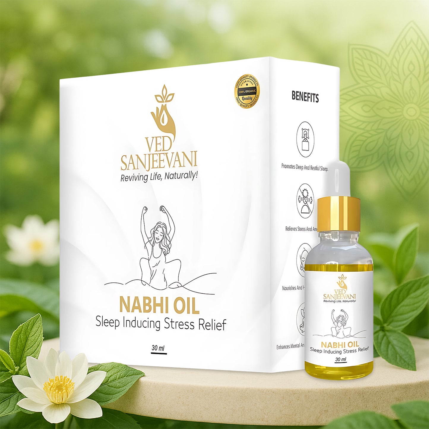 Ved Sanjeevani Nabhi Oil Sleep Inducing Stress Relief (30ml  1 Pc) - Happy Price - Image 4