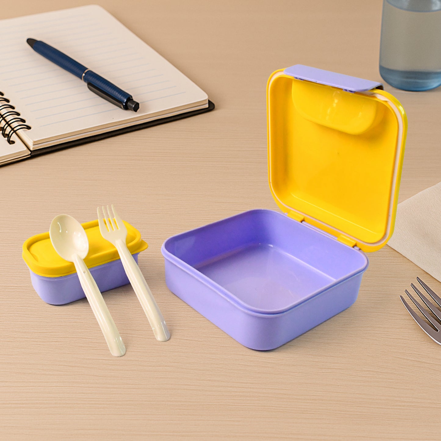 Kids Lunch Box Set With Small Inner Container Spoon  Fork (1 Pc) - Happy Price - Image 5
