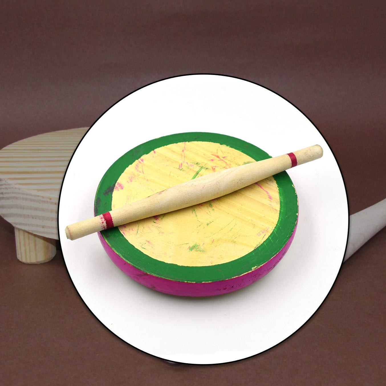 Kids Chakla Belan Set Used In All Kinds Of Household Places By Kids And Childrens For Playing Purposes Etc. - Happy Price - Image 1