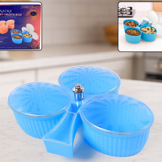 Premium 3-compartment Revolving Dry Fruit Box (1 Pc) - Happy Price - Image 1
