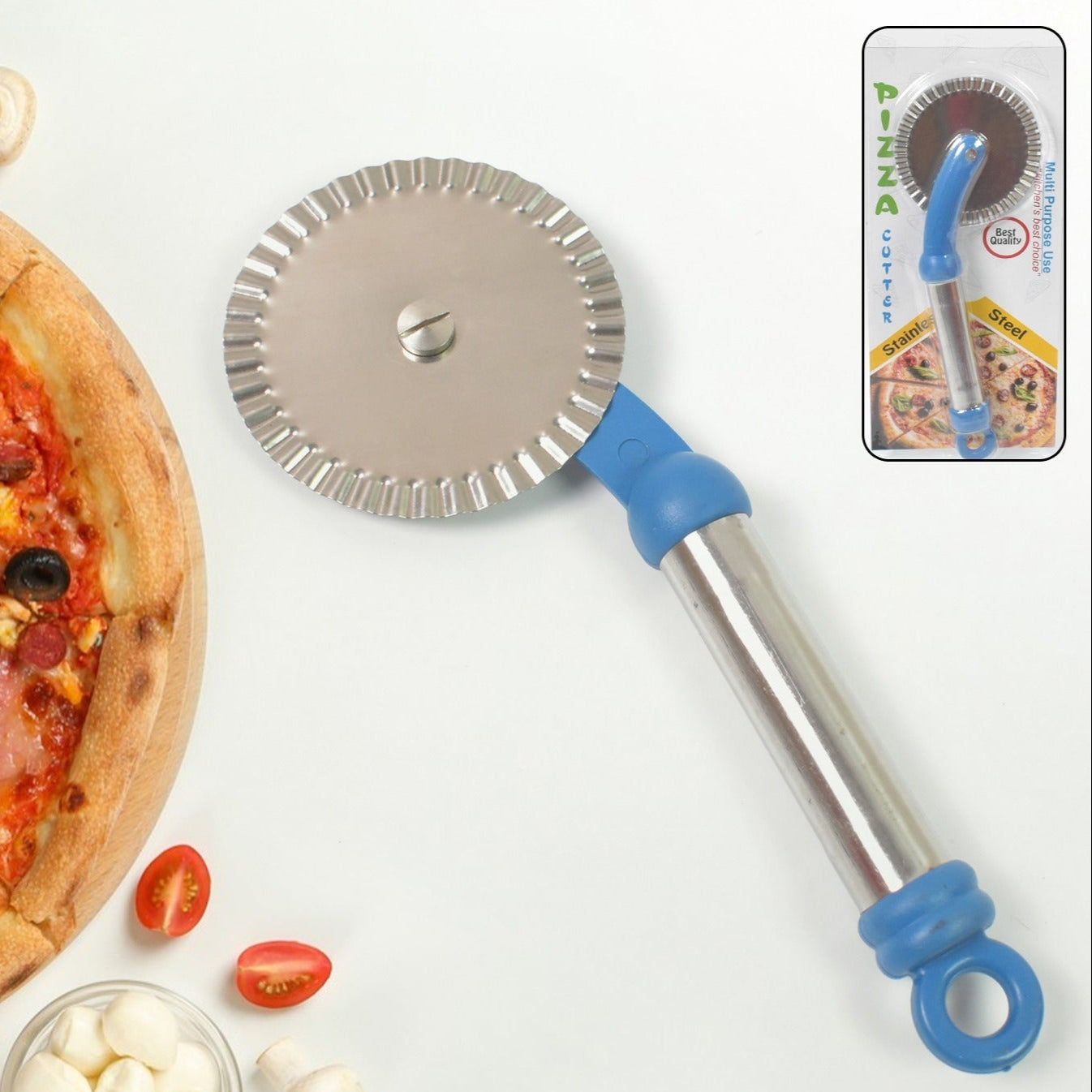 Multi Purpose Use Curly Pizza Cutter  Pastry Cutter  Sandwiches Cutter (1 Pc) - Happy Price - Image 1