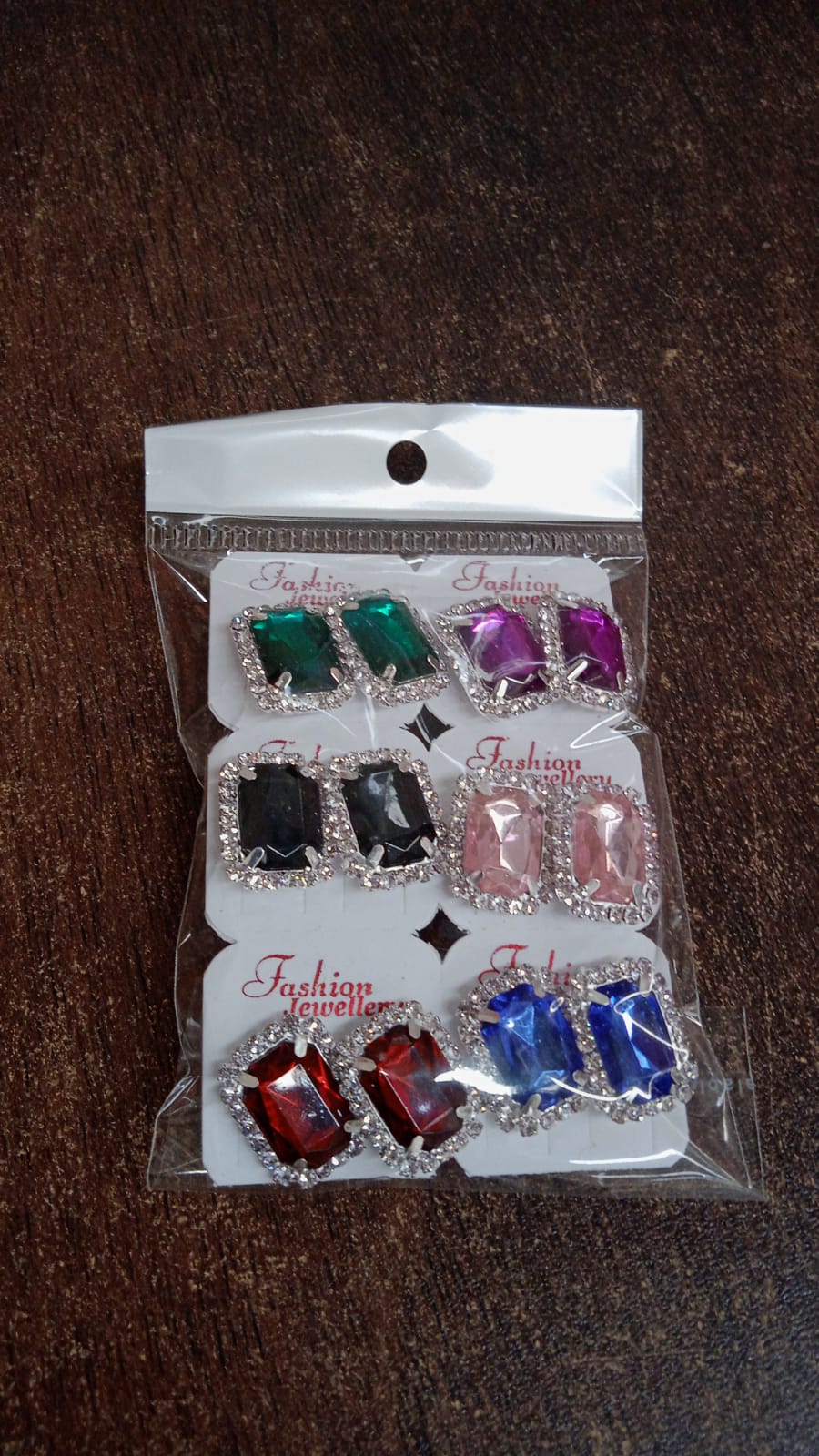 Diamond Jewellery Interchangeable Triangular Shaped Earrings (6 Pari  Mix Color  Design) - Happy Price - Image 7