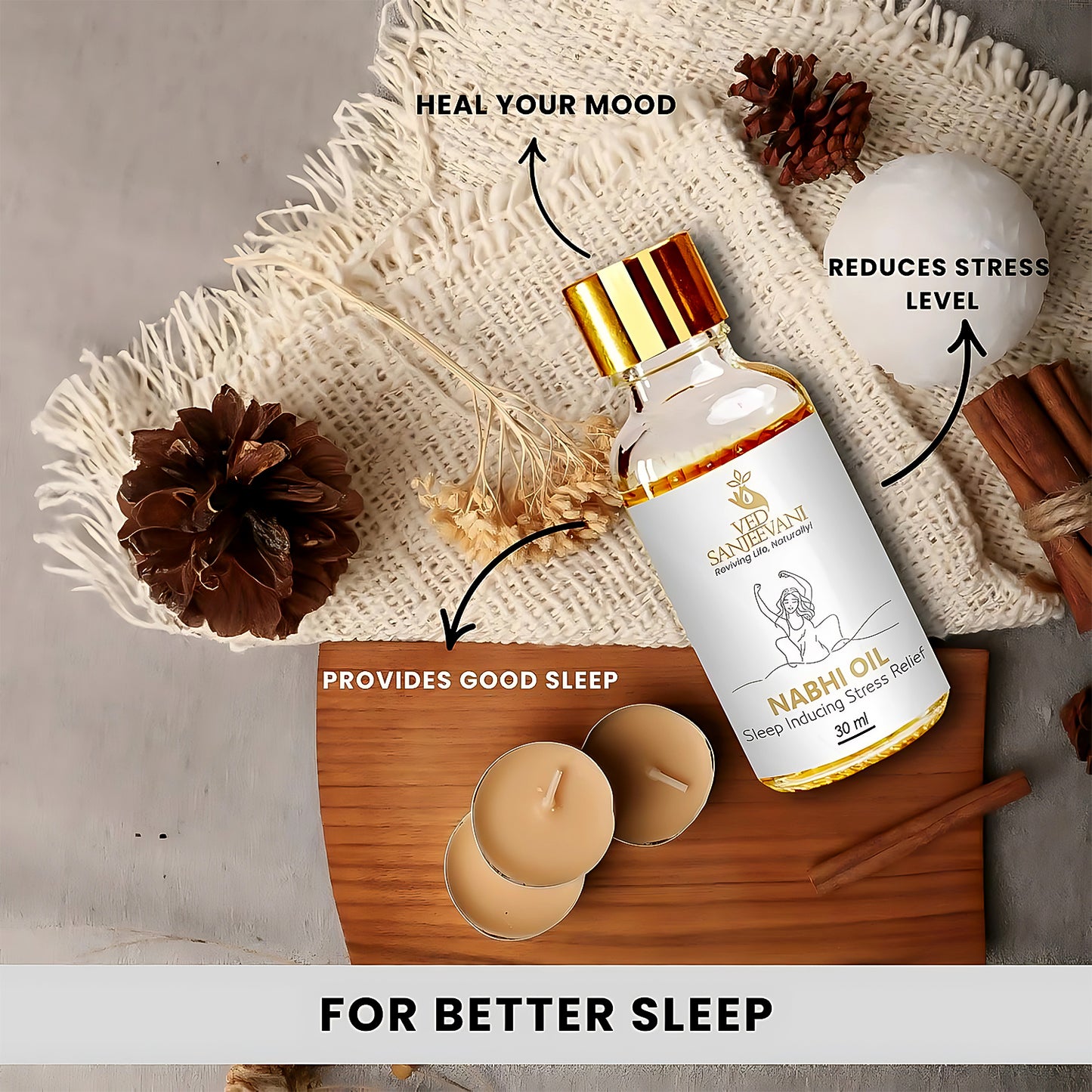 Ved Sanjeevani Nabhi Oil Sleep Inducing Stress Relief (30ml  1 Pc) - Happy Price - Image 5