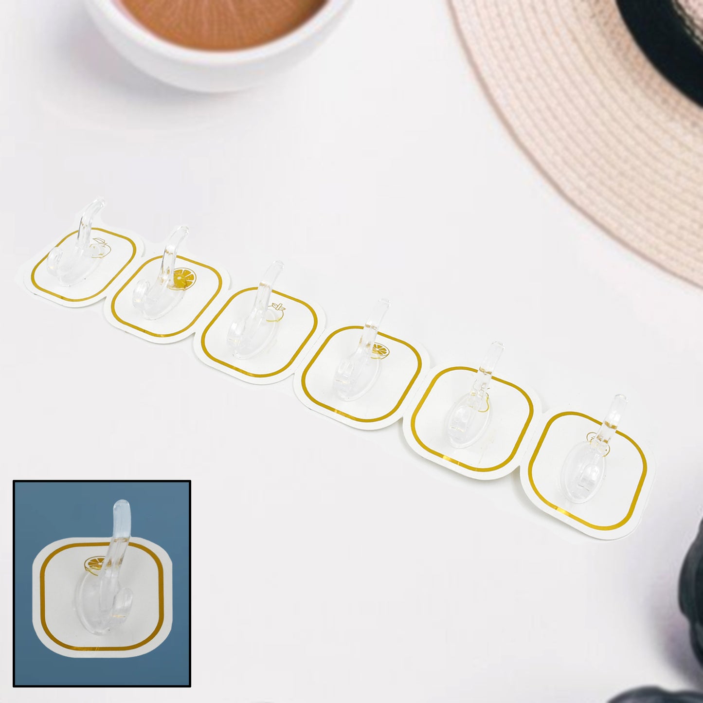 Transparent Adhesive Wall Hook (6 Pcs Set) - Happy Price - Image 2
