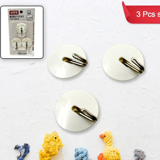 Multipurpose Strong Hook Self-adhesive Hooks For Wall Heavy Plastic Hook Sticky Hook Household For Home  Decorative Hooks Bathroom  All Type Wall Use Hook  Suitable For Bathroom Kitchen Office - Happy Price - Image 1