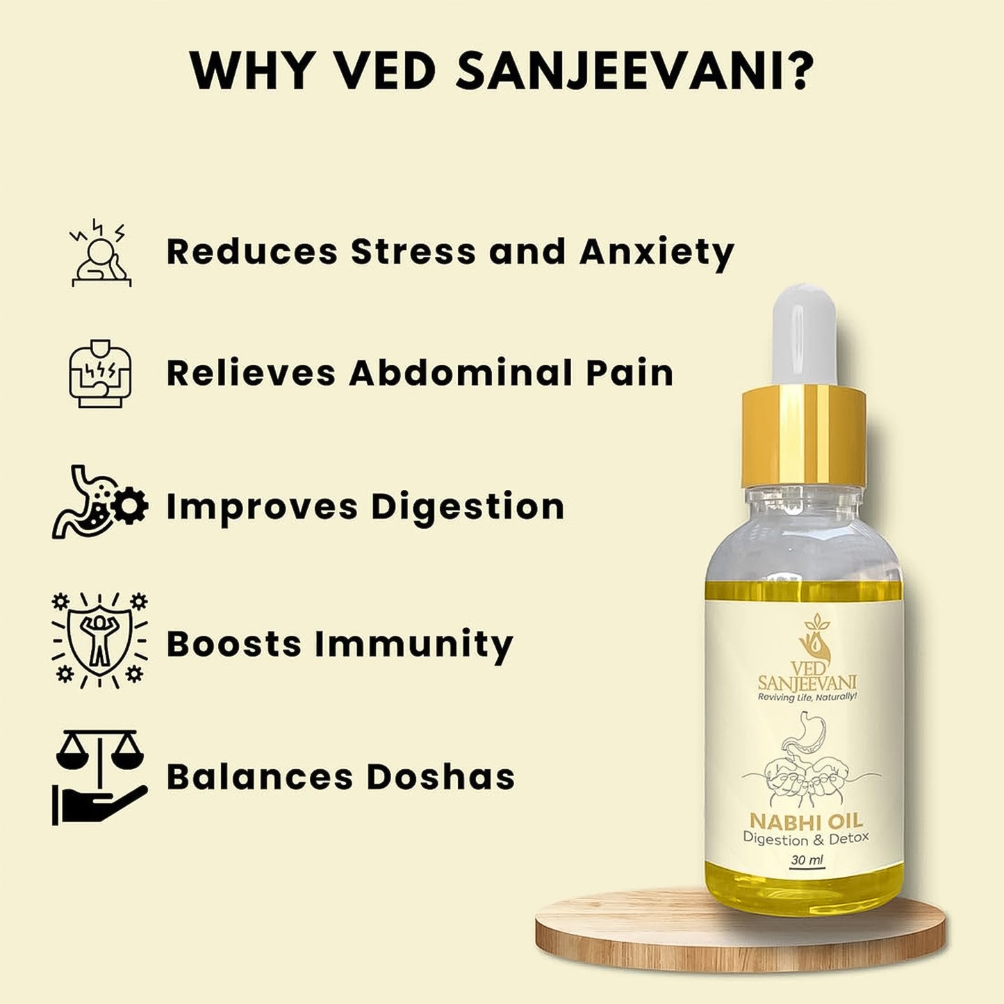 Ved Sanjeevani 30ml Ayurvedic Nabhi Oil For Digestion  Detox (30ml  1 Pc) - Happy Price - Image 5