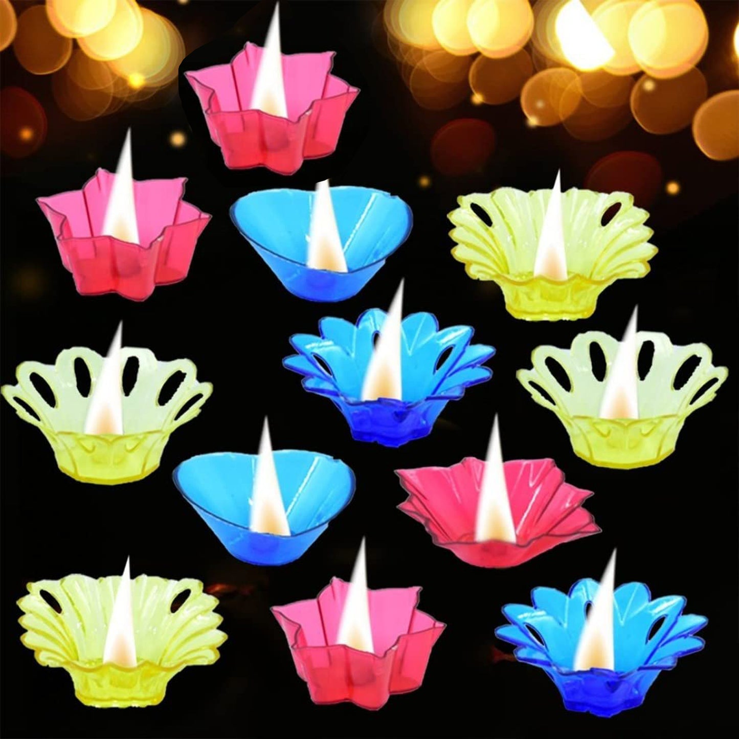 Magical Reflection Diya Set With 6 Attractive Design Cup Set Of 12 Pieces - Happy Price - Image 4