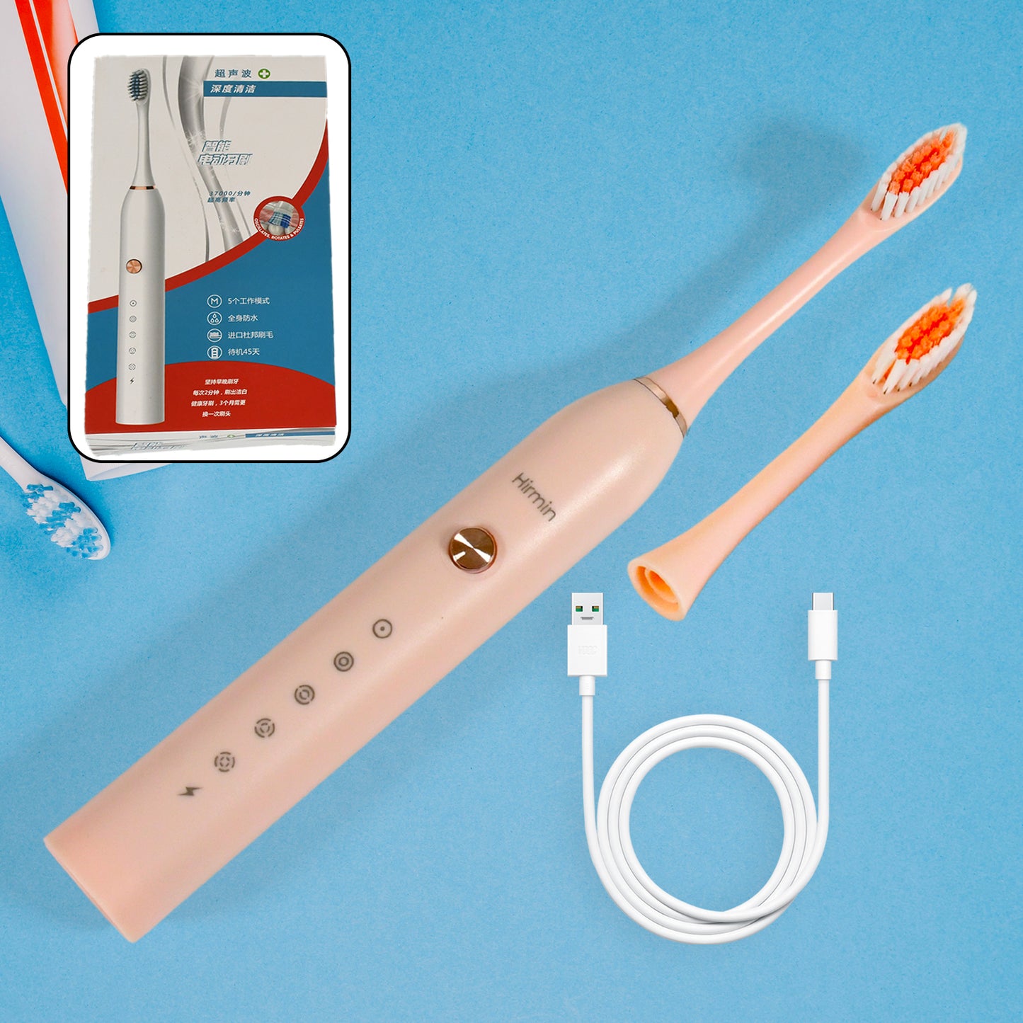 Electric Toothbrush For Adults And Teens Electric Toothbrush Deep Cleansing Toothbrush With Extra Brush Heads - Happy Price - Image 2