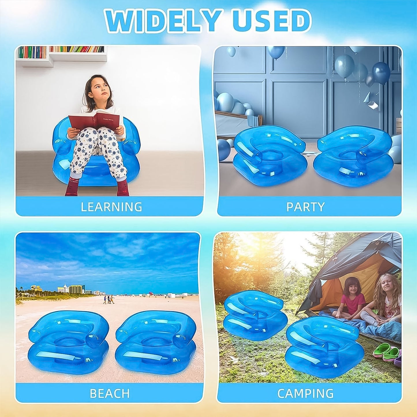 Inflatable Sofa Chair For Boys And Girls Suitable For Camping (28 Inch Approx  1 Set) - Happy Price - Image 3