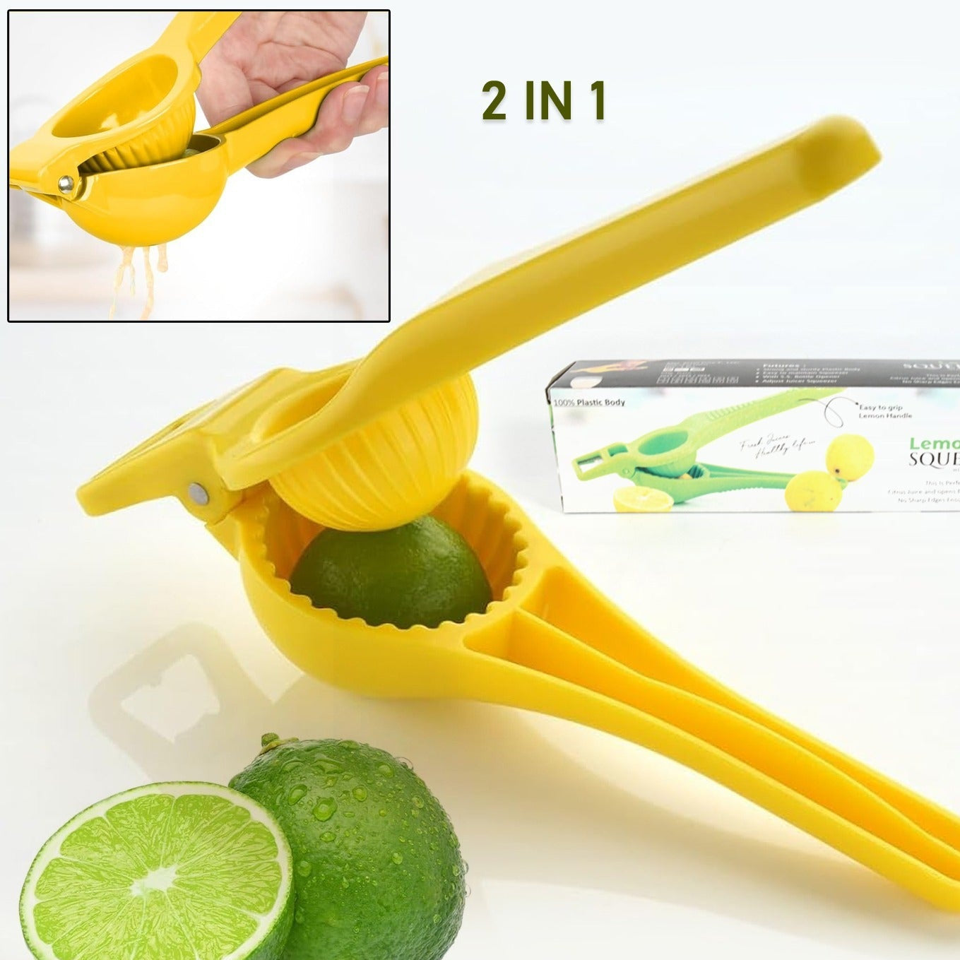 Kitchen 2 In 1 Unbreakable Lemon Squeezer And Bottle Opener (1 Pc) - Happy Price - Image 1
