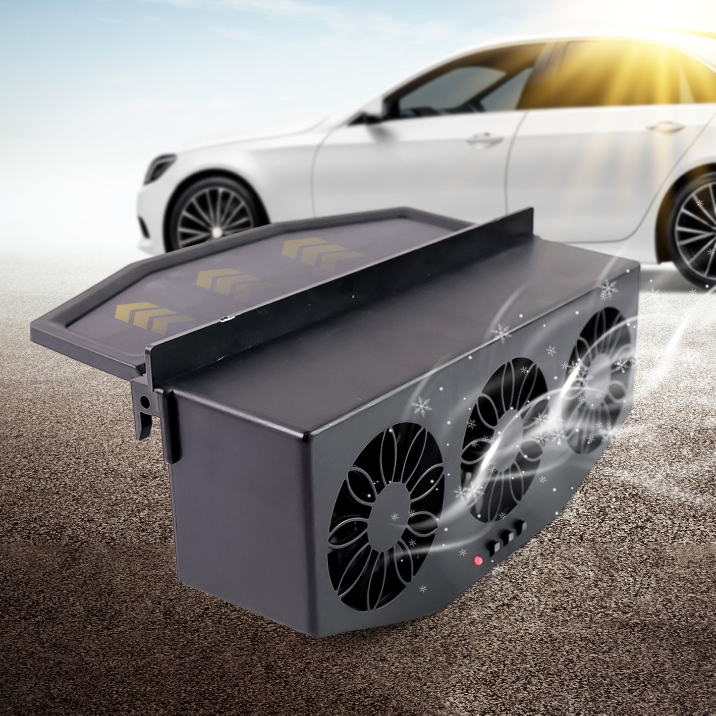 Triple Fan Solar Powered Car Exhaust Ventilation System With Usb Charging - Happy Price - Image 6