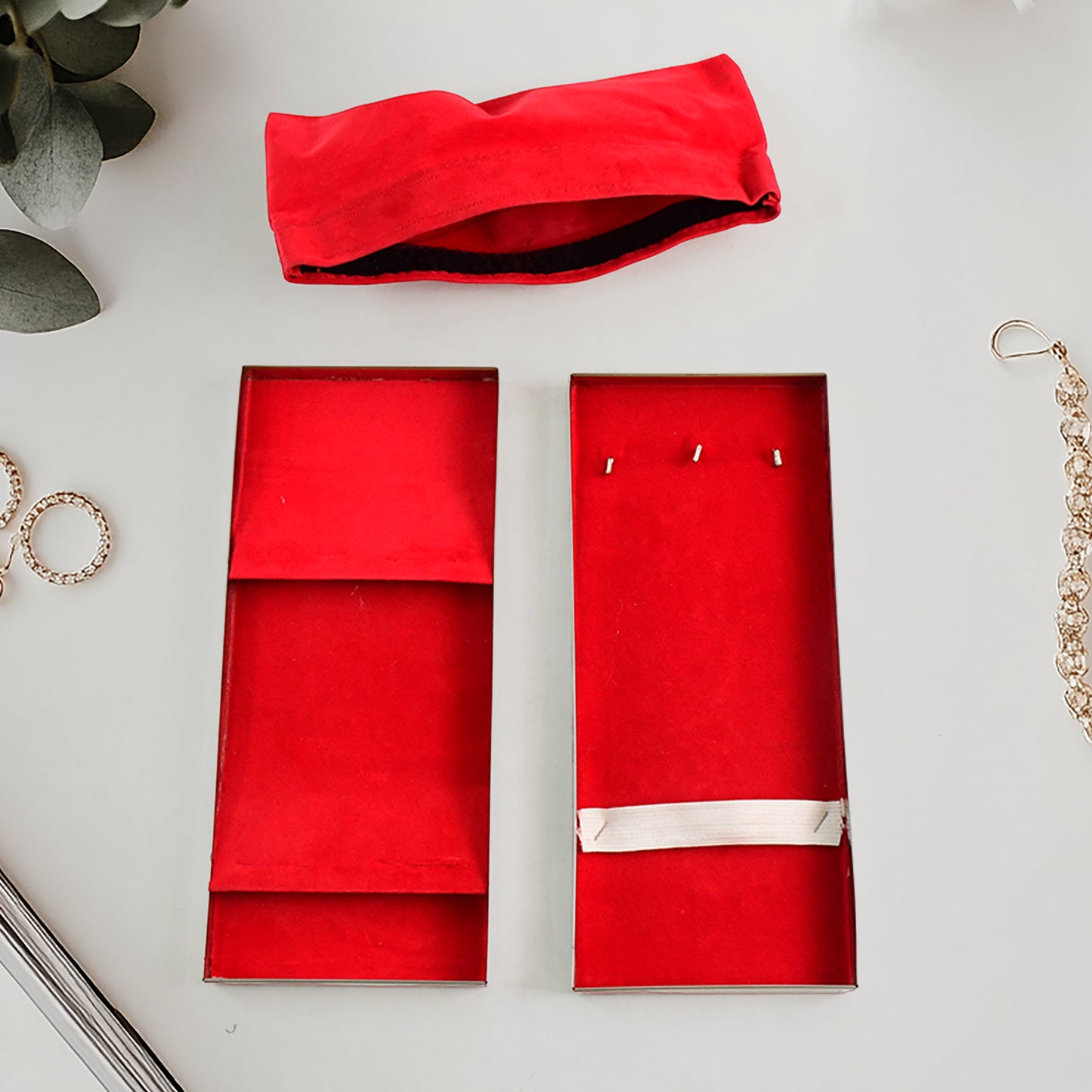 Premium Stainless Steel Velvet Lined Jewellery Storage Box With Lock And Red Interior - Happy Price - Image 3