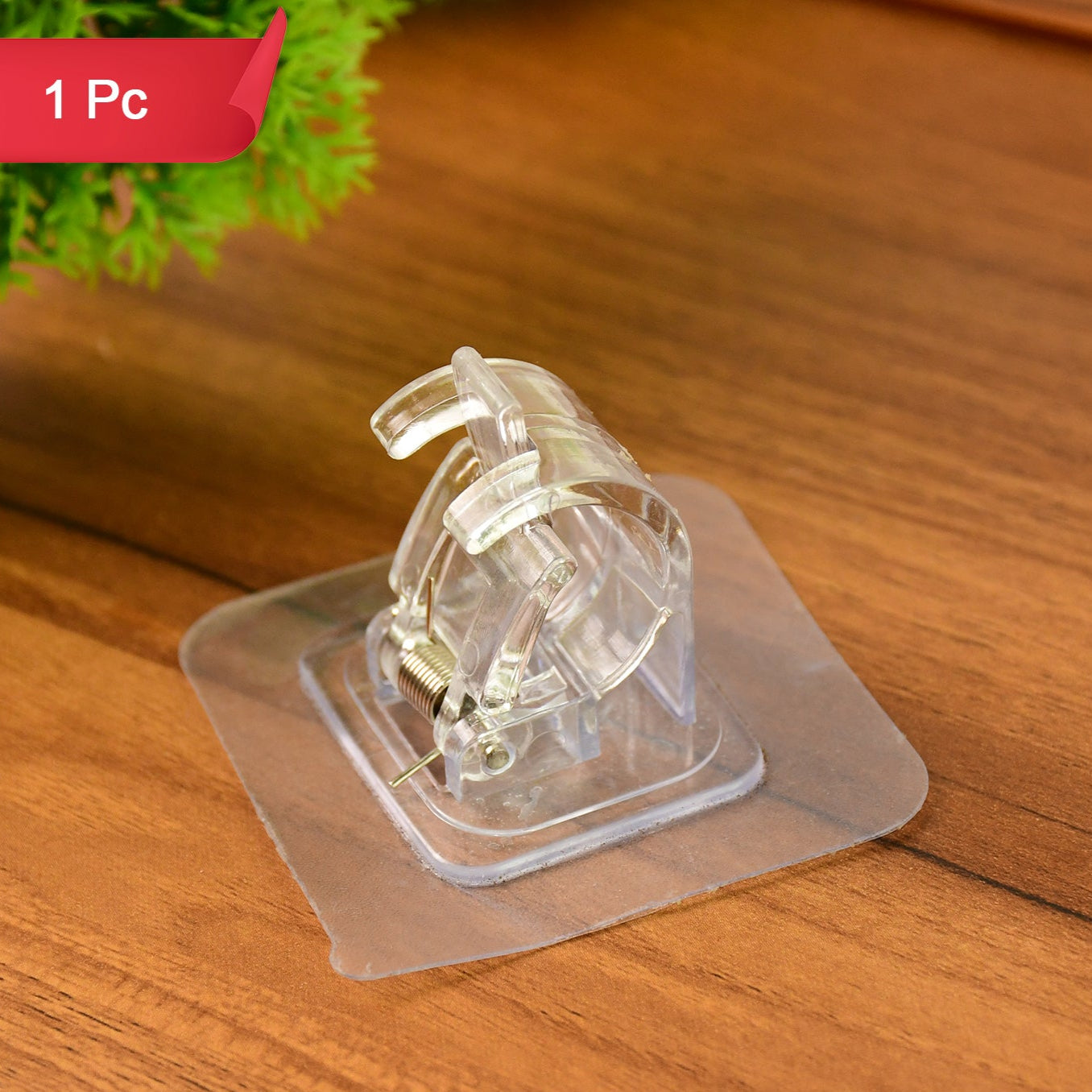 Self-adhesive Transparent Wall With Spring-loaded Anti-slip Clip (1 Pc) - Happy Price - Image 1