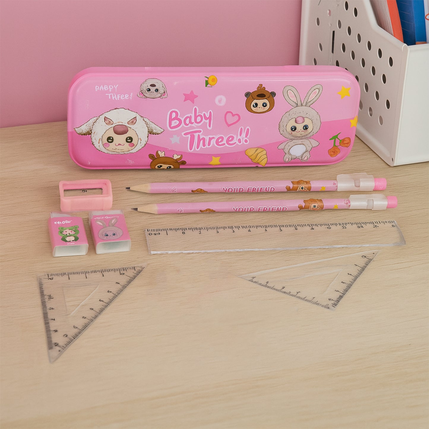 Cartoon Stationery Gift Set For Kids (14 Pc) - Happy Price - Image 6