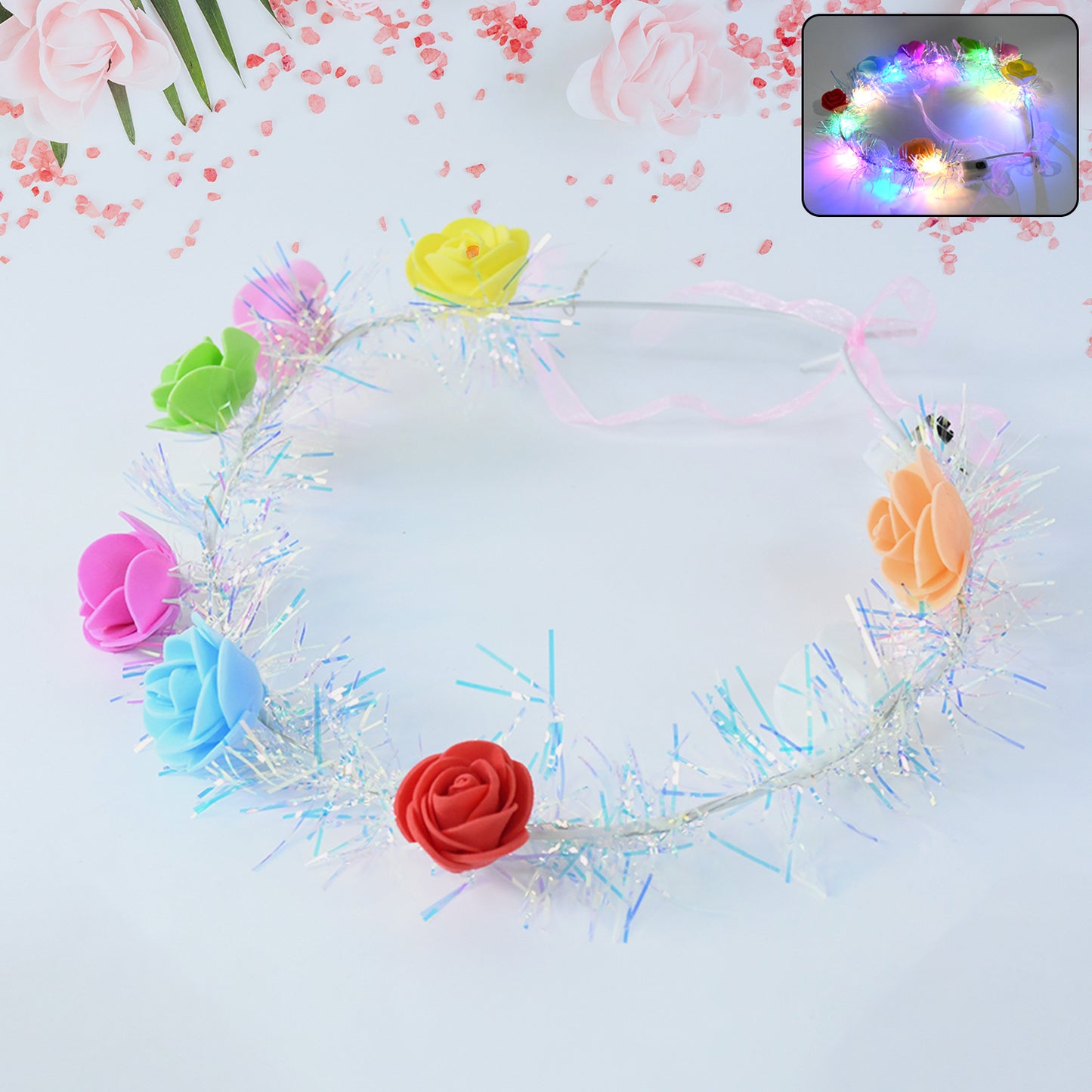 Led Flower Crown Headband  Multicolor Light-up (1 Pc) - Happy Price - Image 7