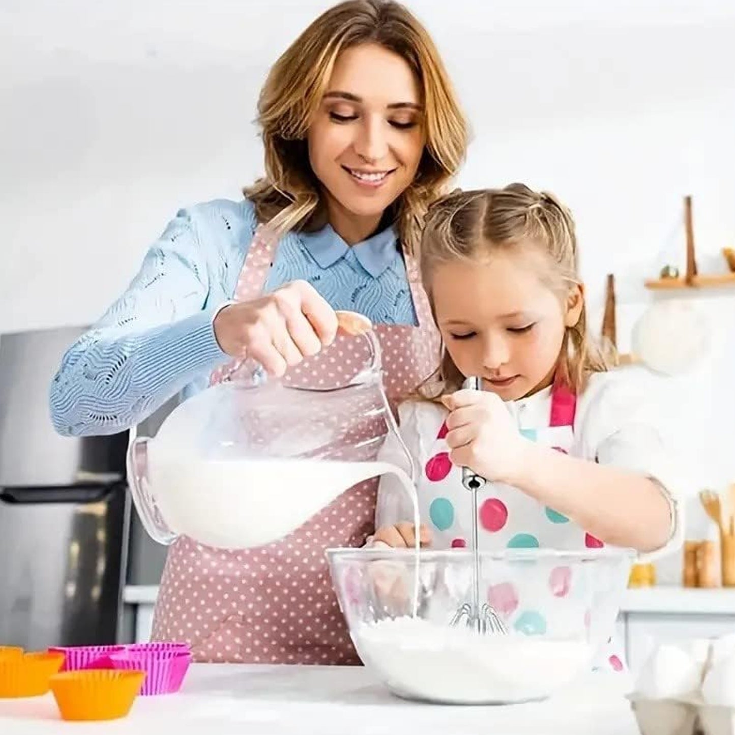 Small Stainless Steel Egg Whisk Hand Push Rotary Whisk Blender (1 Pc  27 Cm) - Happy Price - Image 5