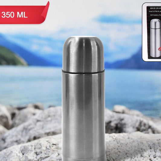 Stainless Steel  Hot And Cold Water Bottle With Push-down Lid (350ml) - Happy Price - Image 1