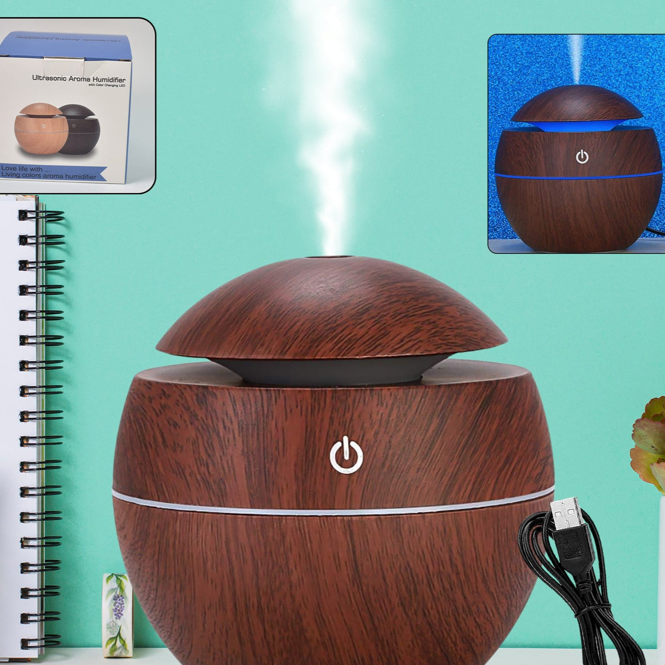 Ultrasonic Aromatherapy Humidifier Usb Desktop (130 Ml  1 Pc) - Happy Price - Image 1