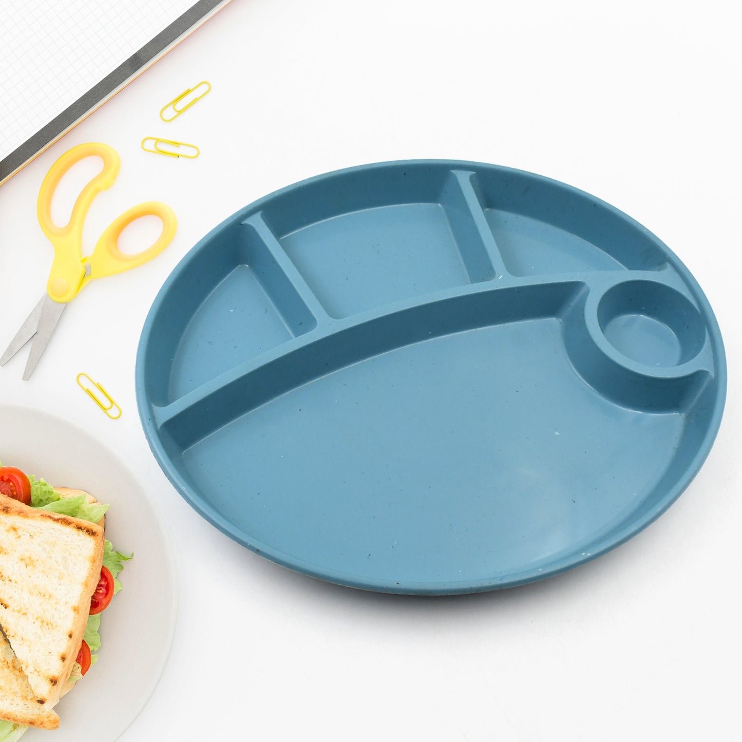Plastic Food Plates  Biodegradable 5 Compartment Plate With Spoon For Food Snacks  Nuts  Desserts Plates For Kidsreusable Plates For Outdoor Camping Bpa-free(1 Pc) - Happy Price - Image 6