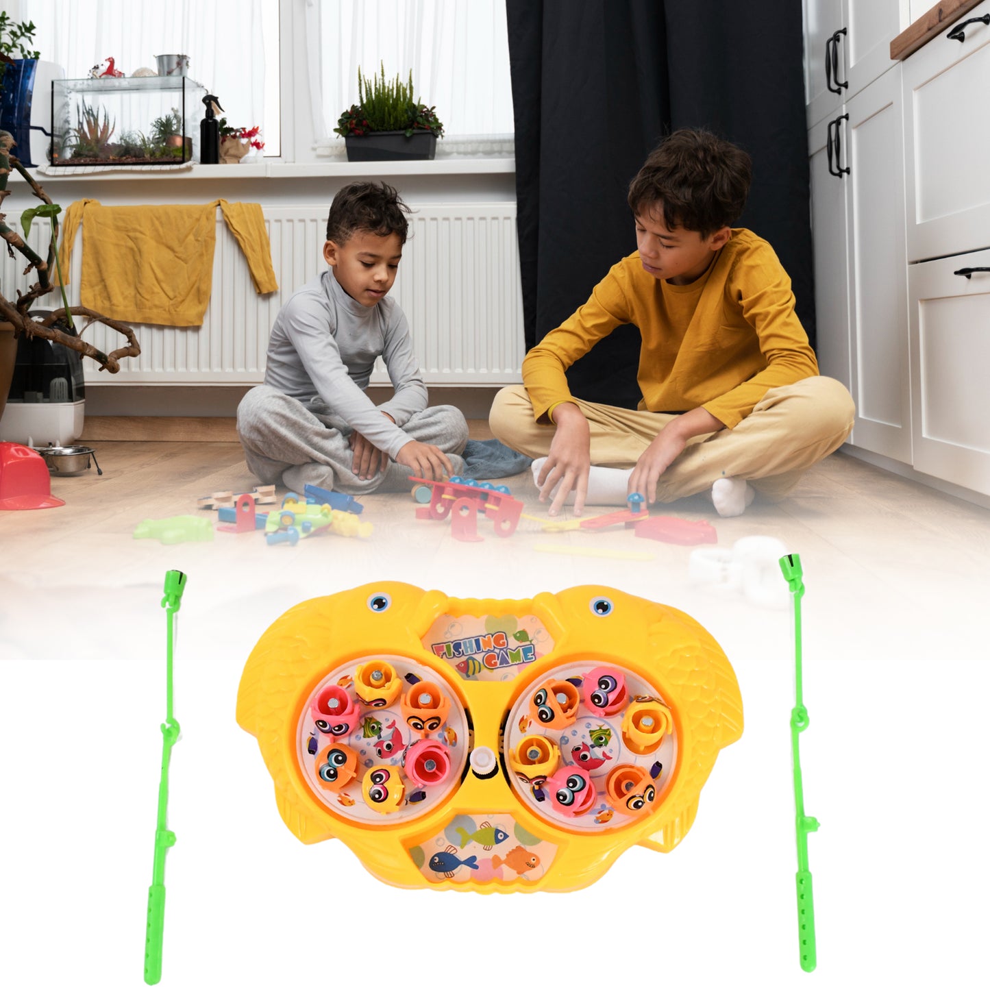 Fishing Game For Kids Include 12 Pieces Fishes And 2 Fishing Rod (1 Set) - Happy Price - Image 6