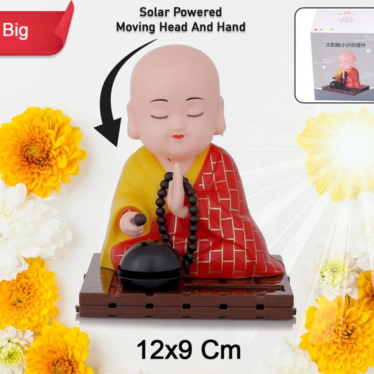 Solar Powered Sitting Buddha Statue  Moving Head And Hand (1 Pc  Big) - Happy Price - Image 1