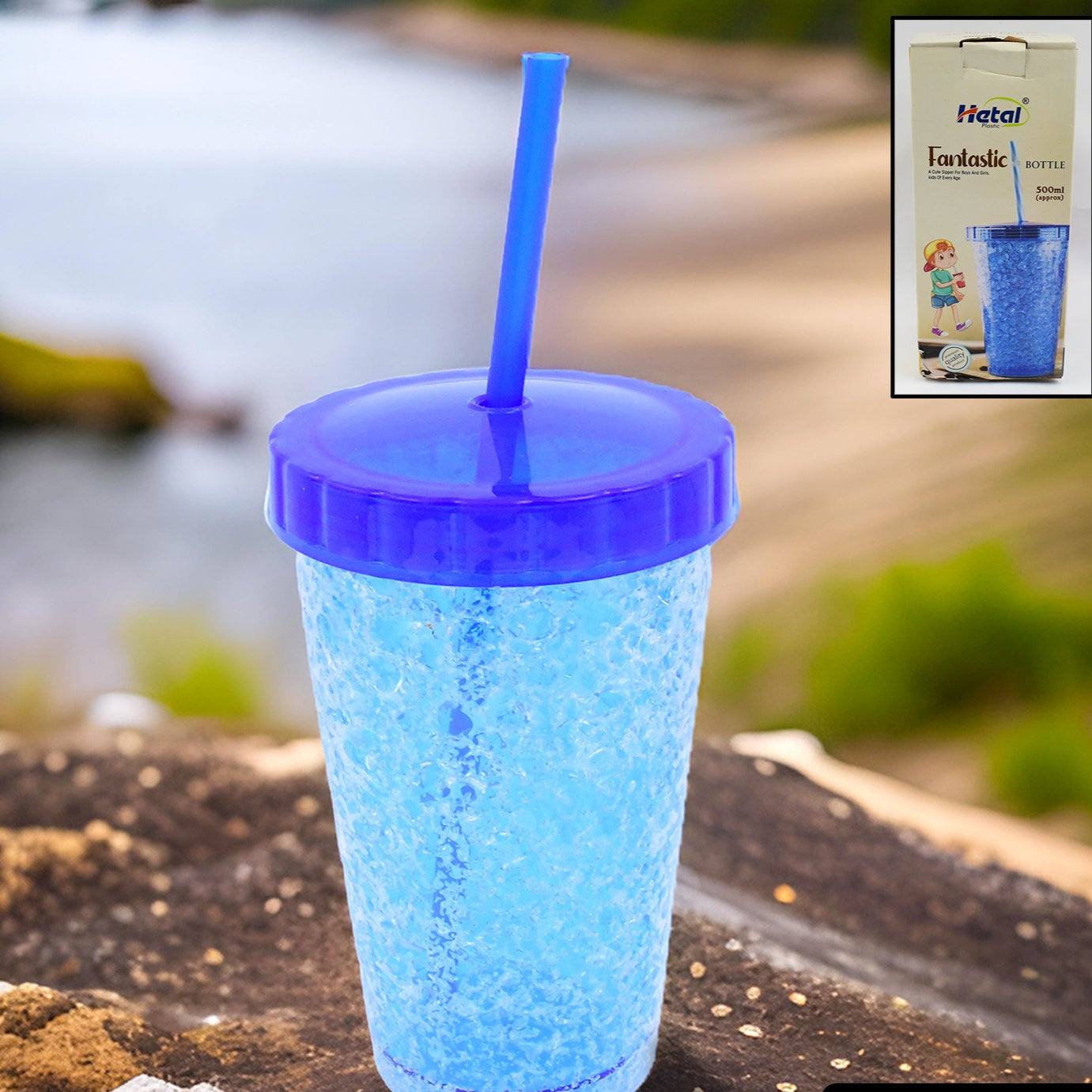 Plastic Reusable Sipper Tumbler With Lid And Straw (1 Pc  500 Ml  Mix Color  1 Pc) - Happy Price - Image 1