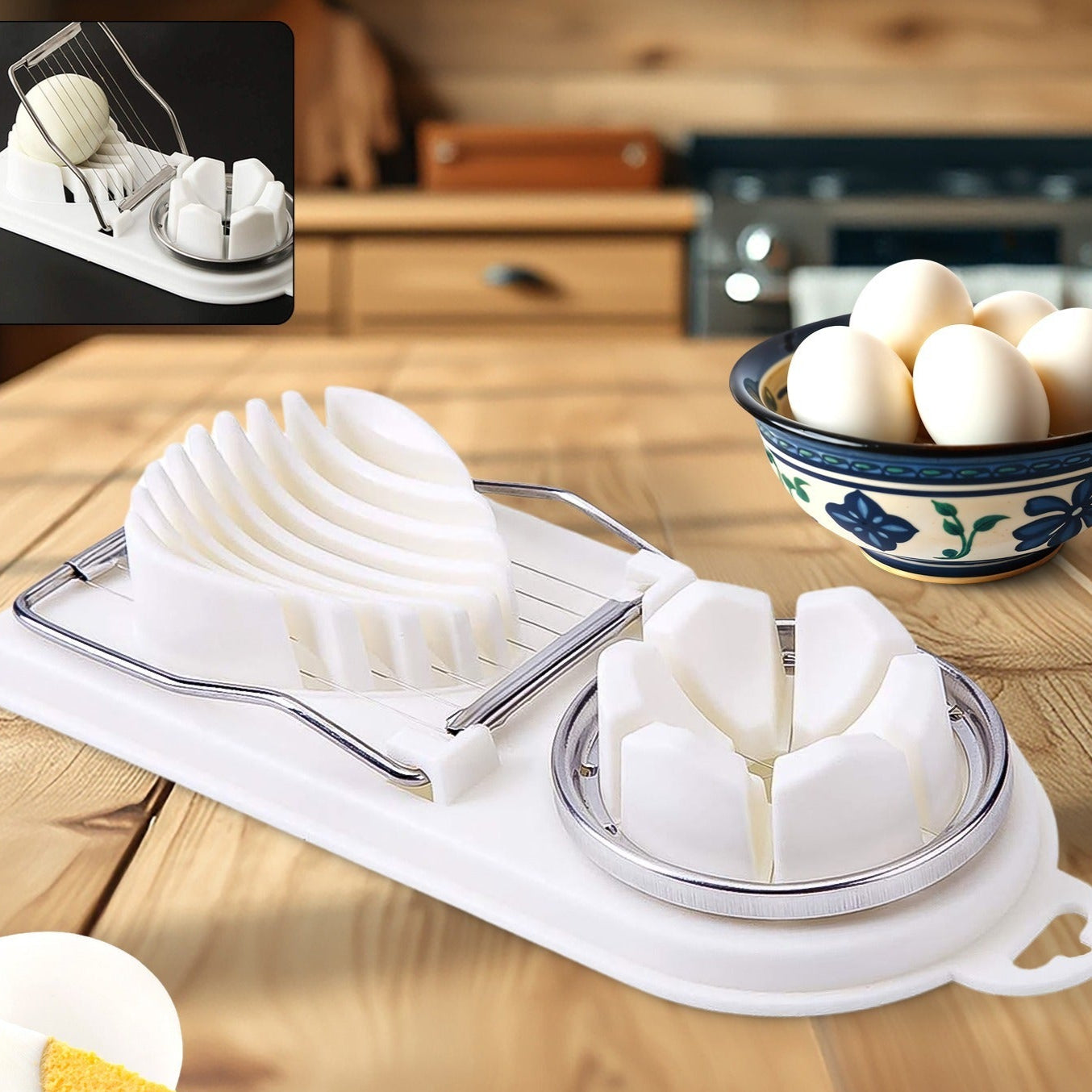 2 In 1 Egg Slicer Egg Cutter For Hard Boiled Eggs - Happy Price - Image 1