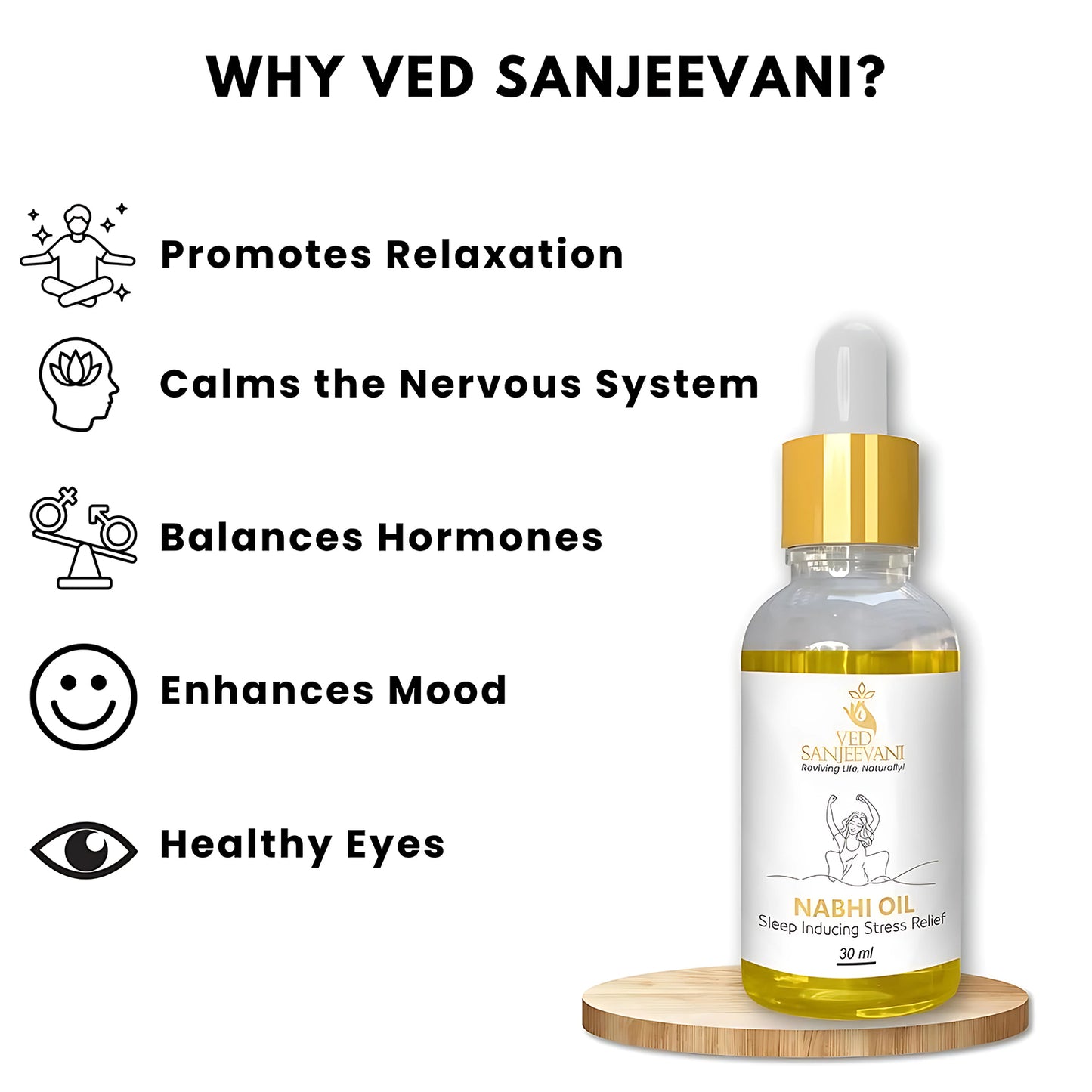 Ved Sanjeevani Nabhi Oil Sleep Inducing Stress Relief (30ml  1 Pc) - Happy Price - Image 6
