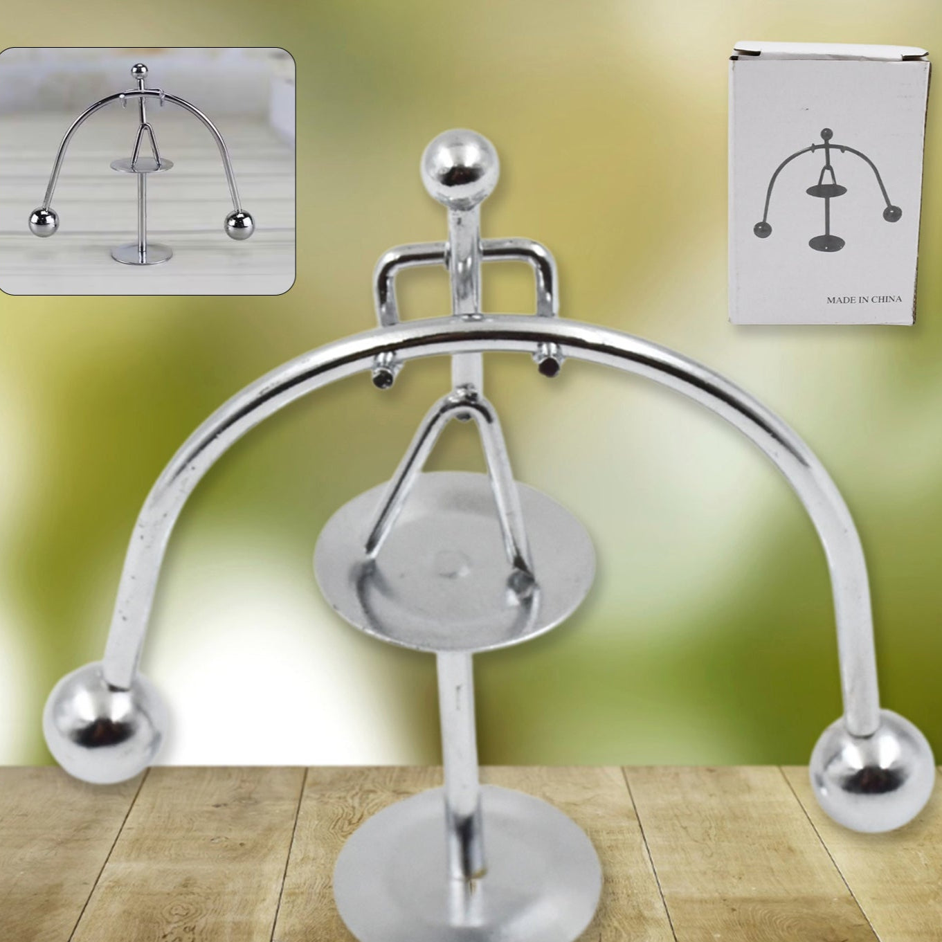 Mini Steel Balance Toy Small Weightlifter Mold Desk Decor Metal Craft Perpetual Balance Art Education Motion Toy Figurine Home Office Decoration Birthday Gift (1 Pc) - Happy Price - Image 1