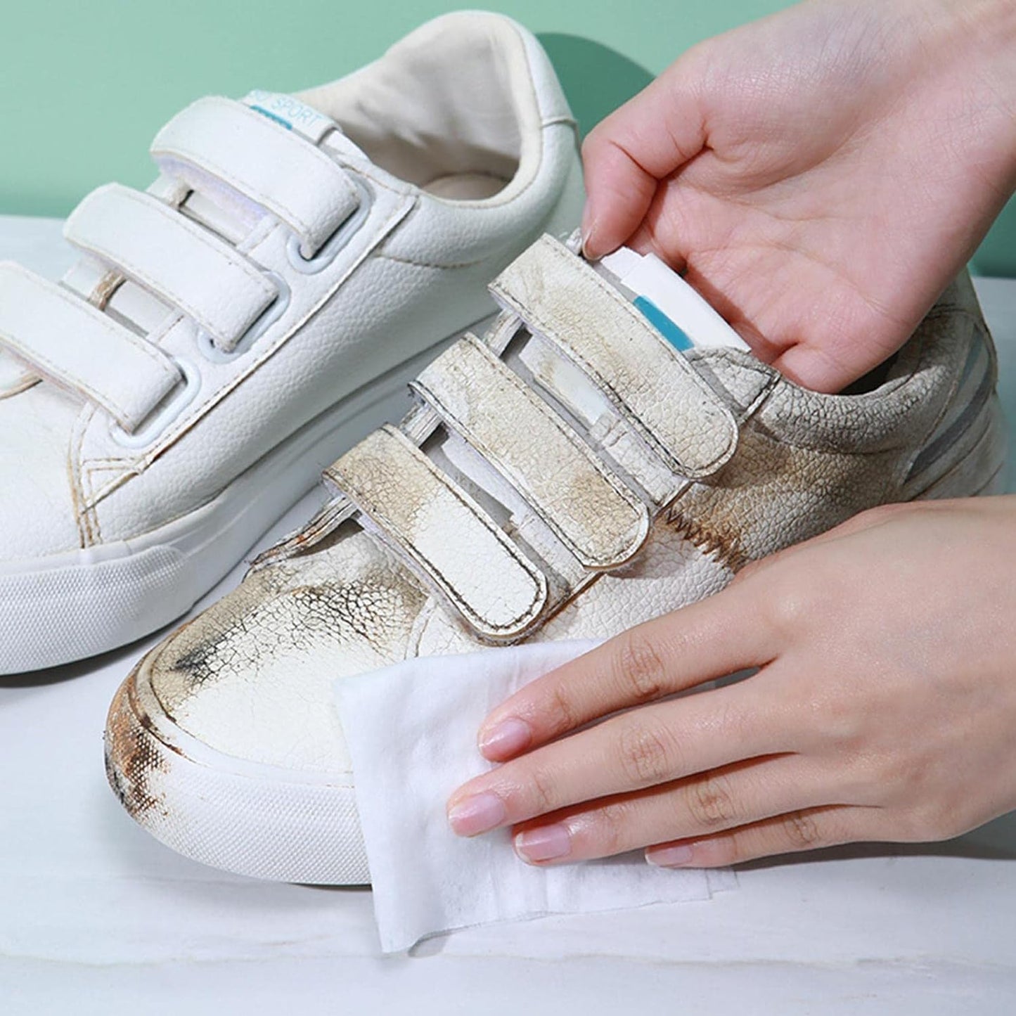 Shoe Cleaning Wet Wipes Fast Scrubbing Shoes Cleaning Tissue Sneakers Non-woven Detergent Quick Wipes Disposable Travel Portable Removes Dirt Stains - Happy Price - Image 3