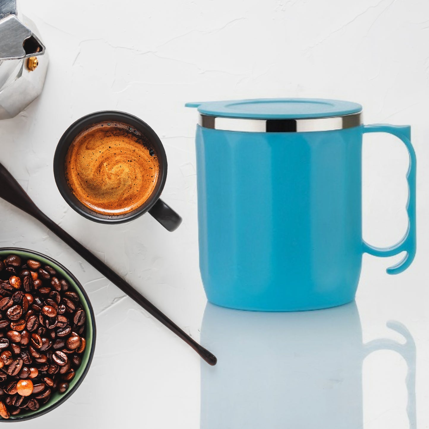 Stainless Steel Lid Cover Hot Coffeetea Mug Hot Insulated Double Wall Stainless Steel Coffee And Milk Cup With Lid - Coffee Cup Approx 250 Ml 300 Ml ( 1 Pc Mix Color) - Happy Price - Image 2