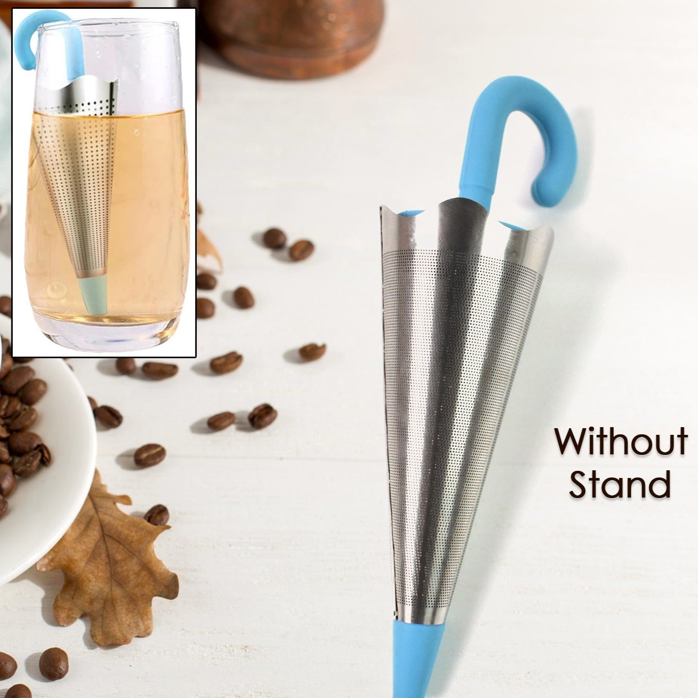 Reusable Cute Umbrella Tea Strainer Without Tray  Stand (1 Pc  Mix Color) - Happy Price - Image 1