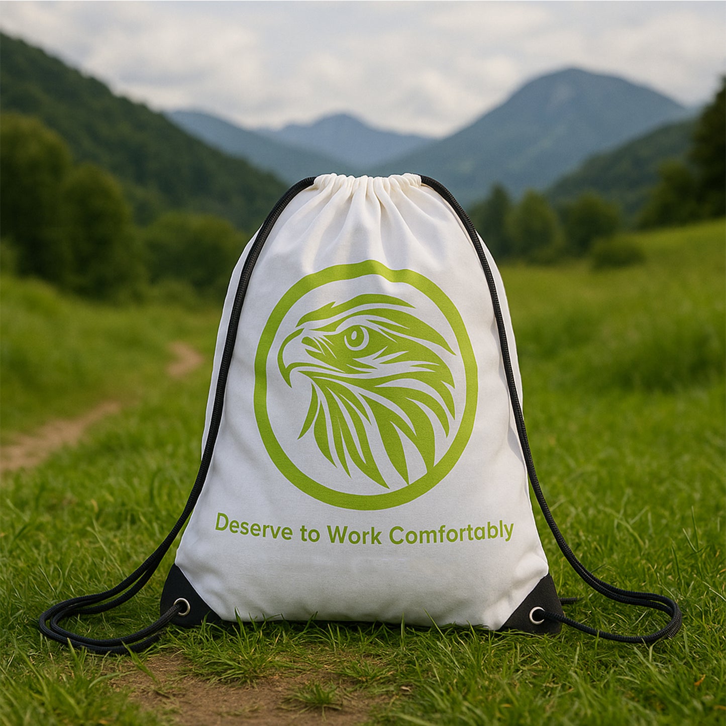 Printed Eagle Drawstring Backpack Bag (1 Pc) - Lightweight Gym, Travel, School - Happy Price - Image 4