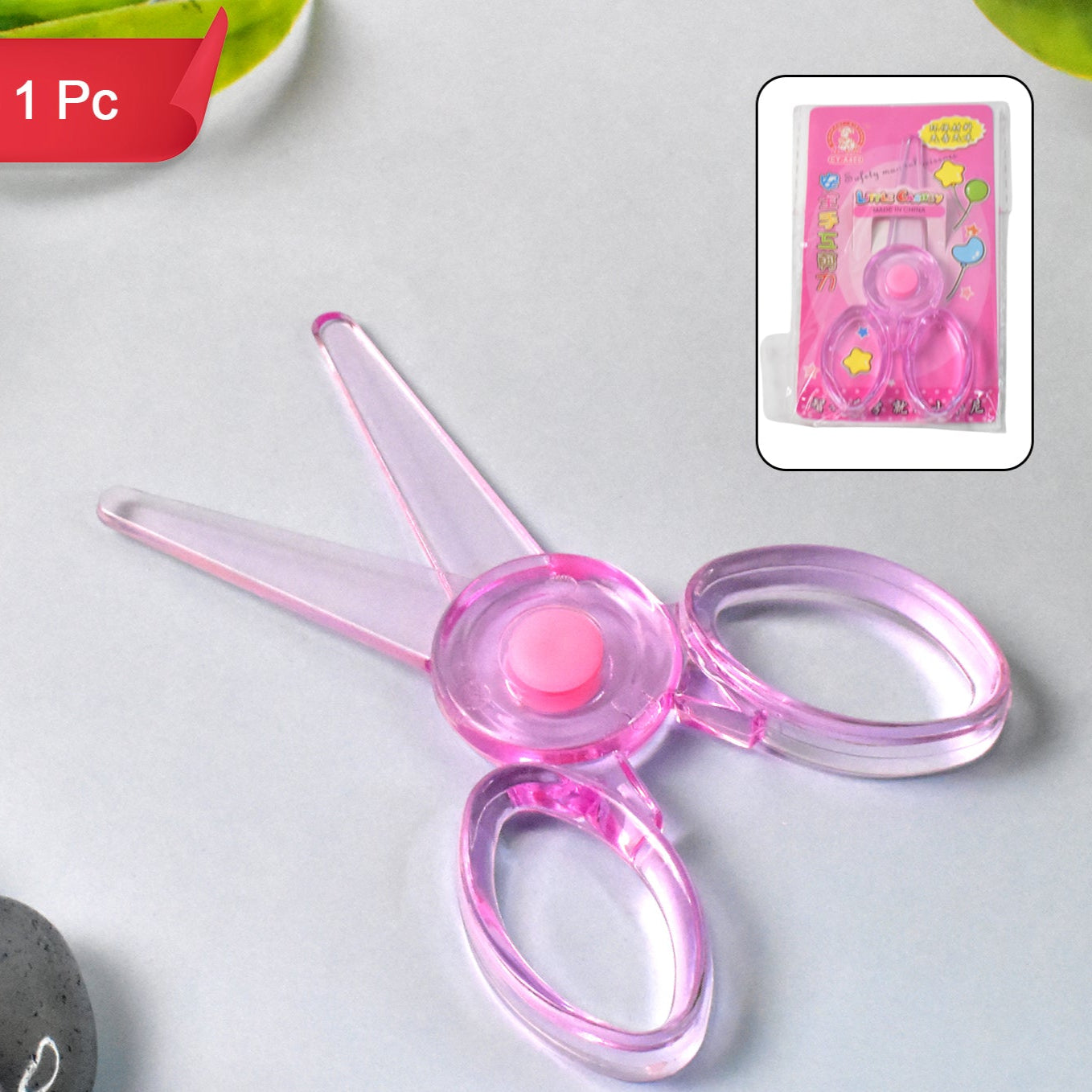 Plastic Child-safe Scissor (1 Pc  Mix Color) - Happy Price - Image 1