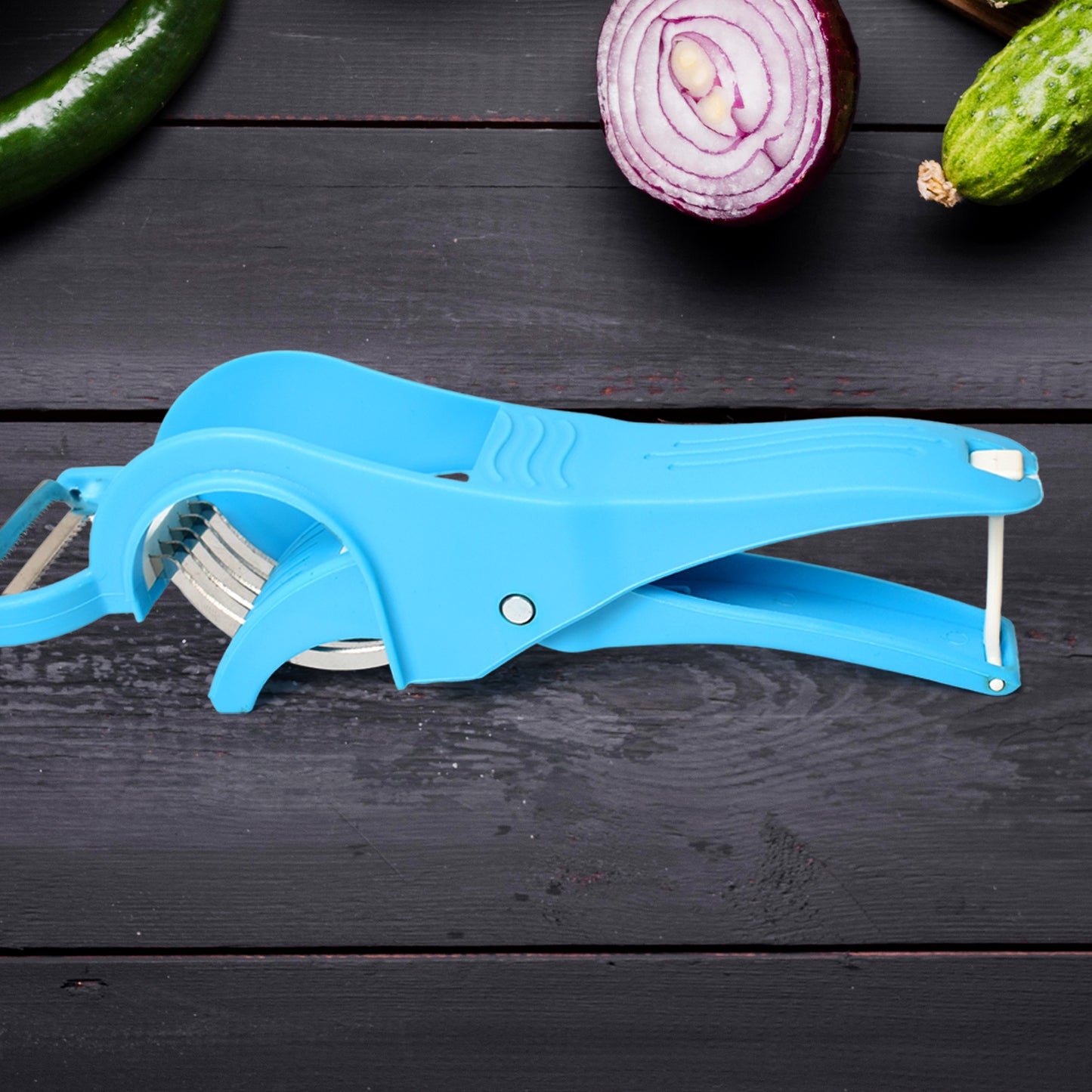 2 In 1 Vegetable   Fruit Multi Cutter 5 Blade Vegetable Cutter With Peeler (1 Pc  Multicolor) - Happy Price - Image 3