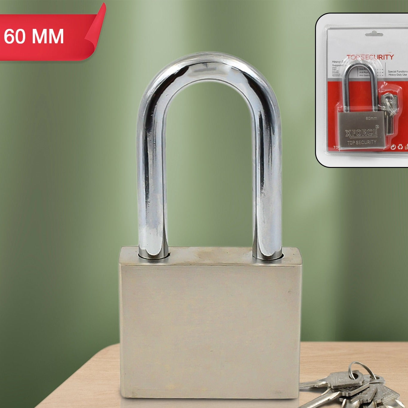 Multipurpose Solid 6 Keys Padlock 60 Mm  1 Pc) - Happy Price - Image 1