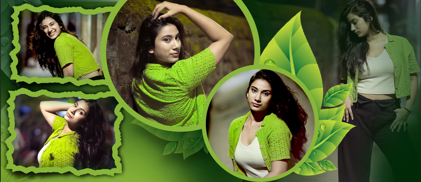 Green Harmony Collage Mug – Custom Photo Print Ceramic Mug (11oz)