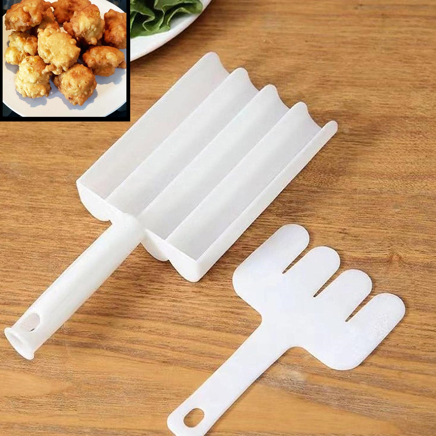 Small Multifunction Fritters Maker - Creative Fritters Scoop Multi-function Ball Maker  Portable Maker For Making Cake Balls Ice Cream Spoon Doughnut Hand Cutting Scoop(2pc Set) - Happy Price - Image 2