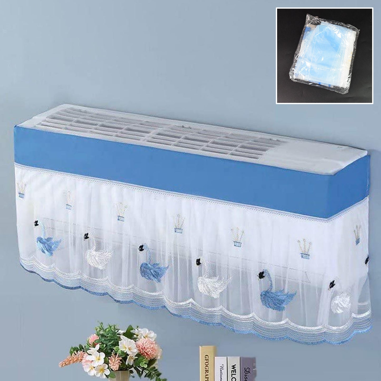 Ac Cover Air Conditioning Dust Cover Folding Designer (Approx 1 Ton  1 Pc  Ac Curtain  Mix Design) - Happy Price - Image 2