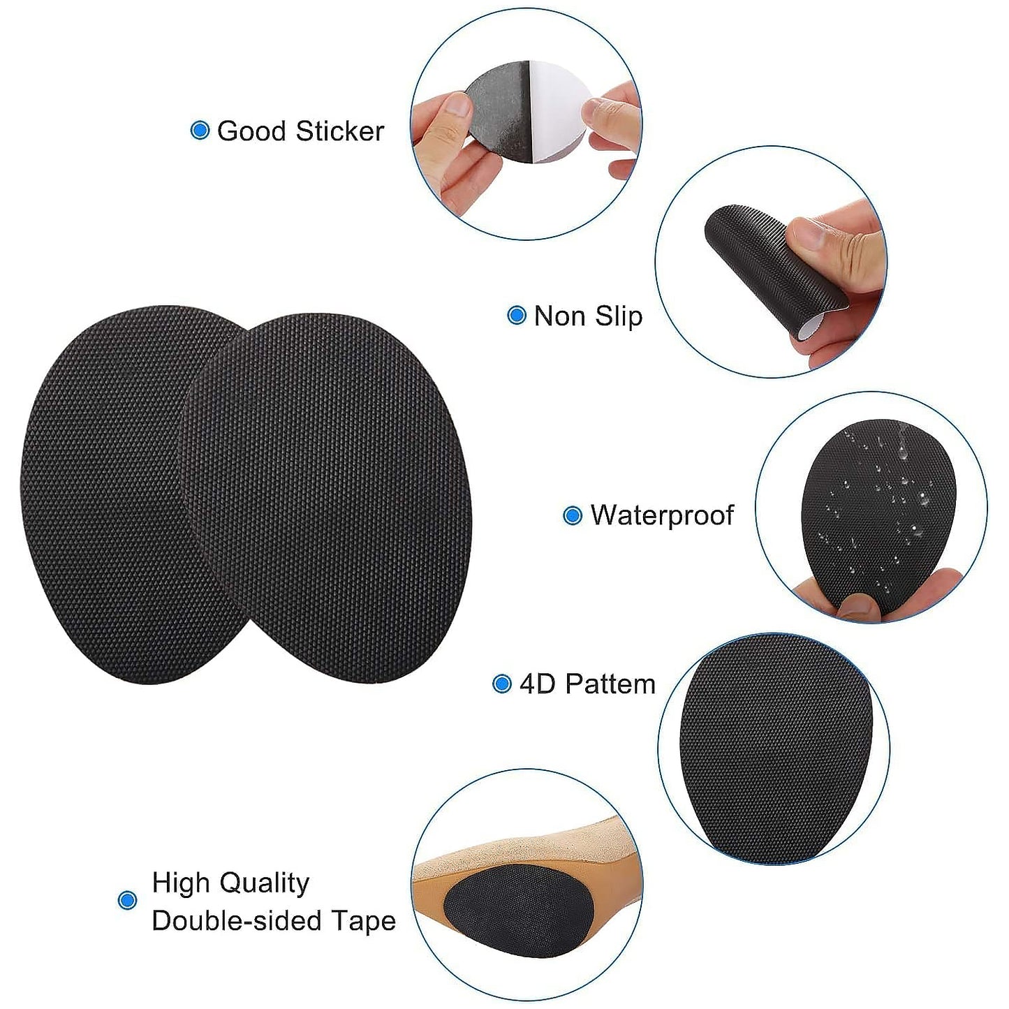 Non-slip Shoe Pads Rubber Shoe Sole Protector Pads Self-adhesive Shoe Grips Pads Stickers Non Skid For Ladies Shoes High Heels Boots (1pc) - Happy Price - Image 3