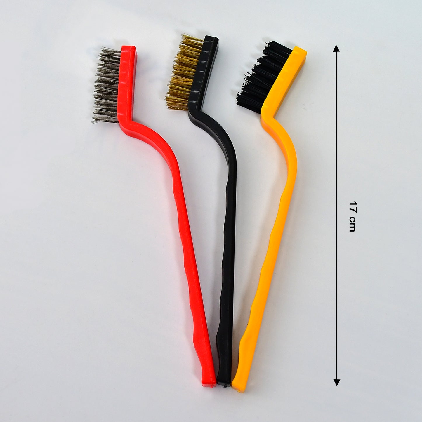 3pc  Mini Wire Brush Set Brass Nylon Stainless Steel Bristles Household Cleaning Brush For Gas Stove Smoke Machine Tool Burner Tiles Tap Rust Removal Welding Slag Dirt  Paint Scrubbing. - Happy Price - Image 4