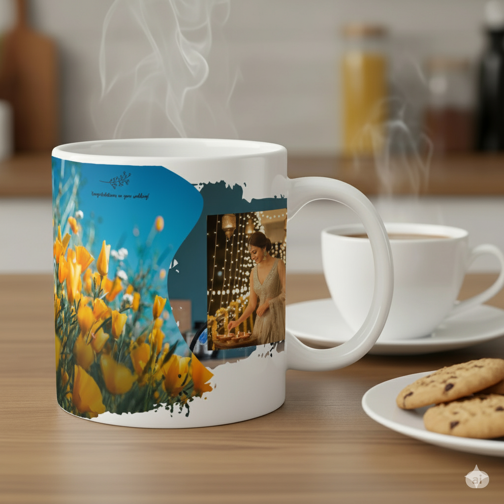 Personalized Photo Combo - Custom Print Ceramic Coffee Cup, Acrylic Key Chain and Fridge Magnet