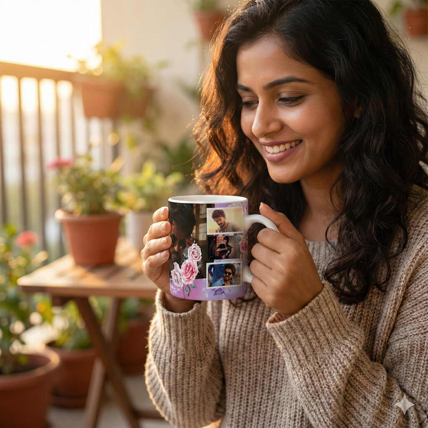Star Aura Actor Collage Mug – Custom Photo Print Ceramic Mug (11oz)