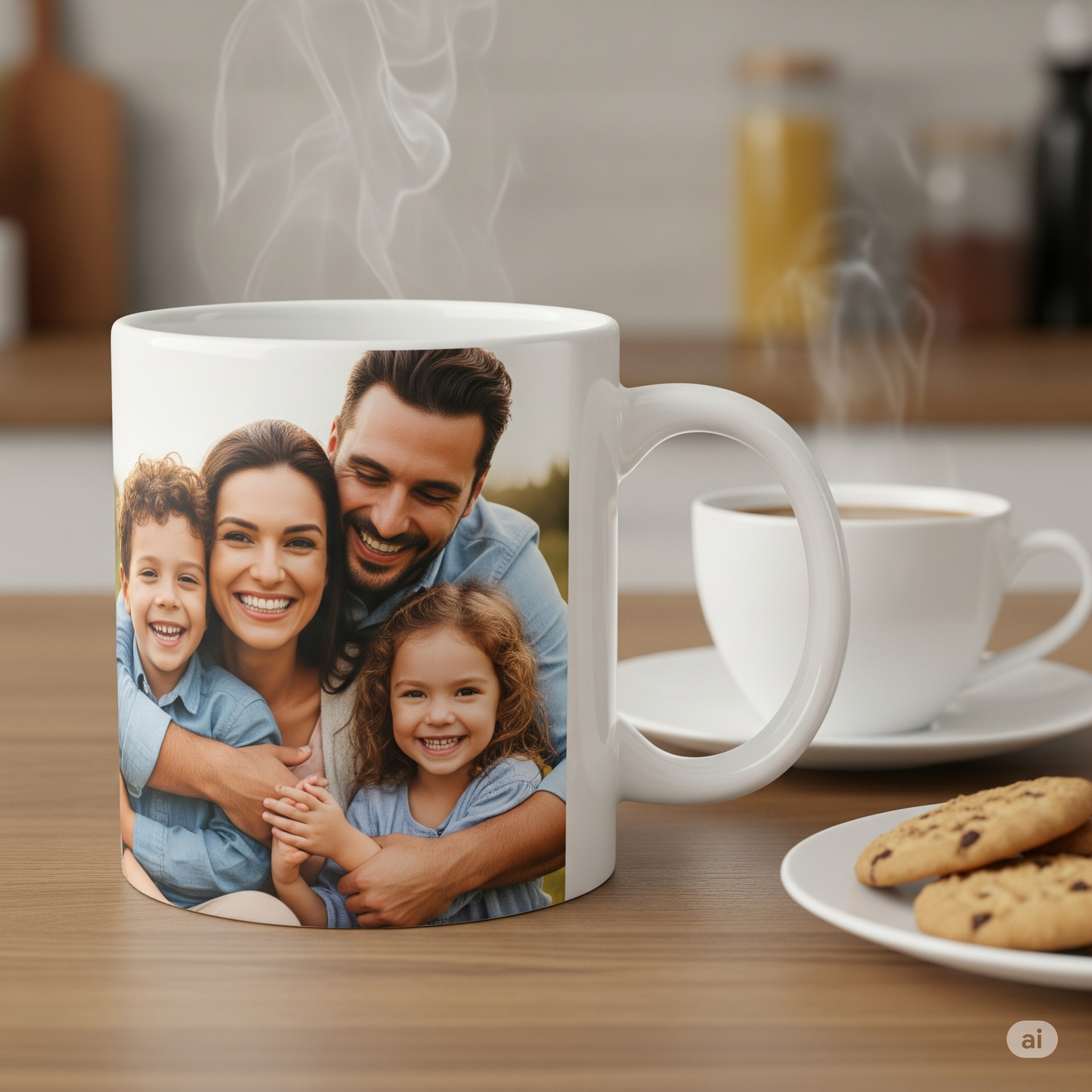 Personalized Photo Combo - Custom Print Ceramic Coffee Cup, Acrylic Key Chain and Fridge Magnet