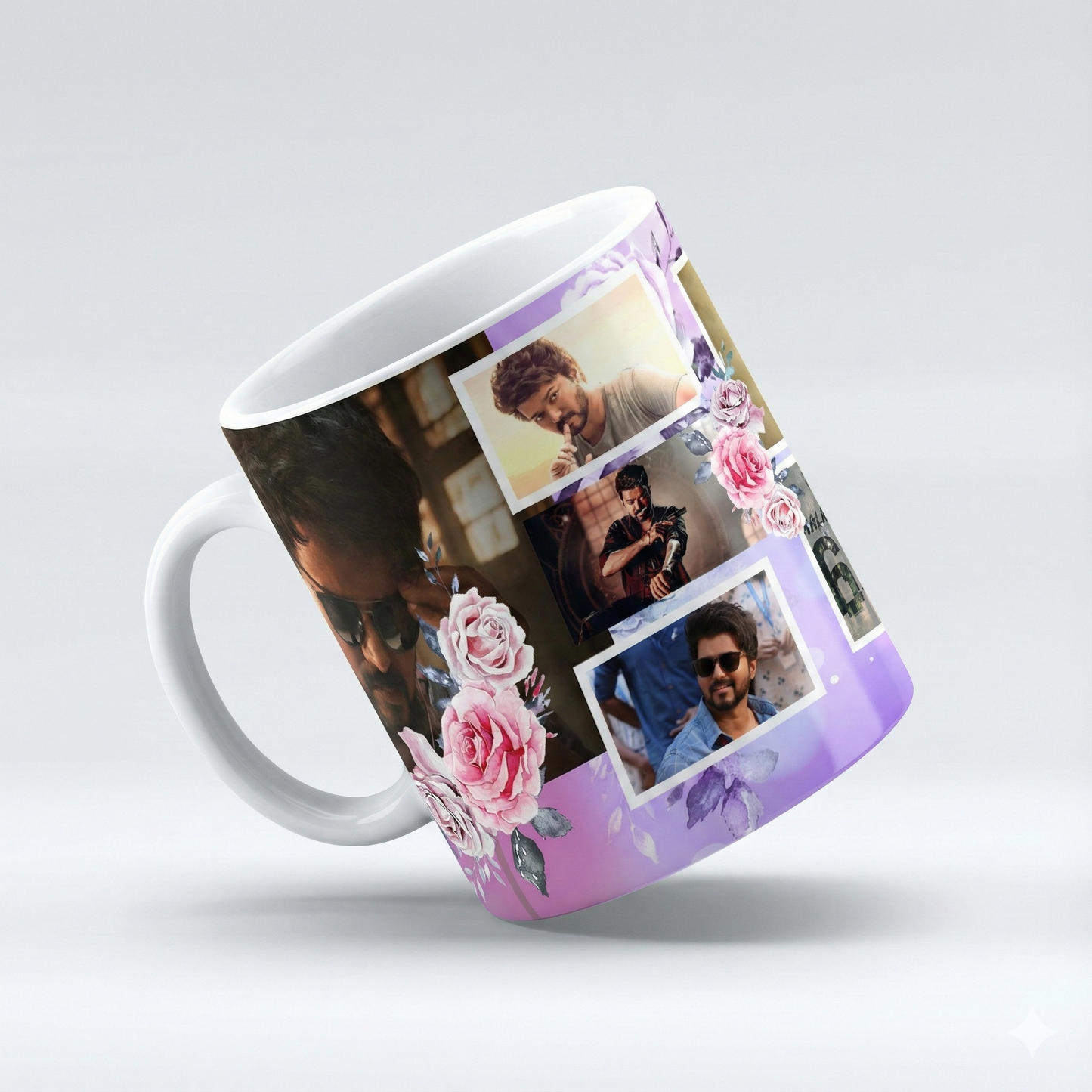 Star Aura Actor Collage Mug – Custom Photo Print Ceramic Mug (11oz)